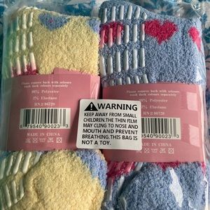 Debra Weitzner Fuzzy Slipper Blue Yellow Socks